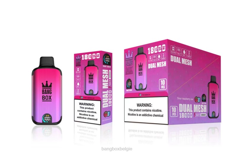 Bang Box Vape - Bang Box 18000 trekjes zuur frambozenijs 66PL98