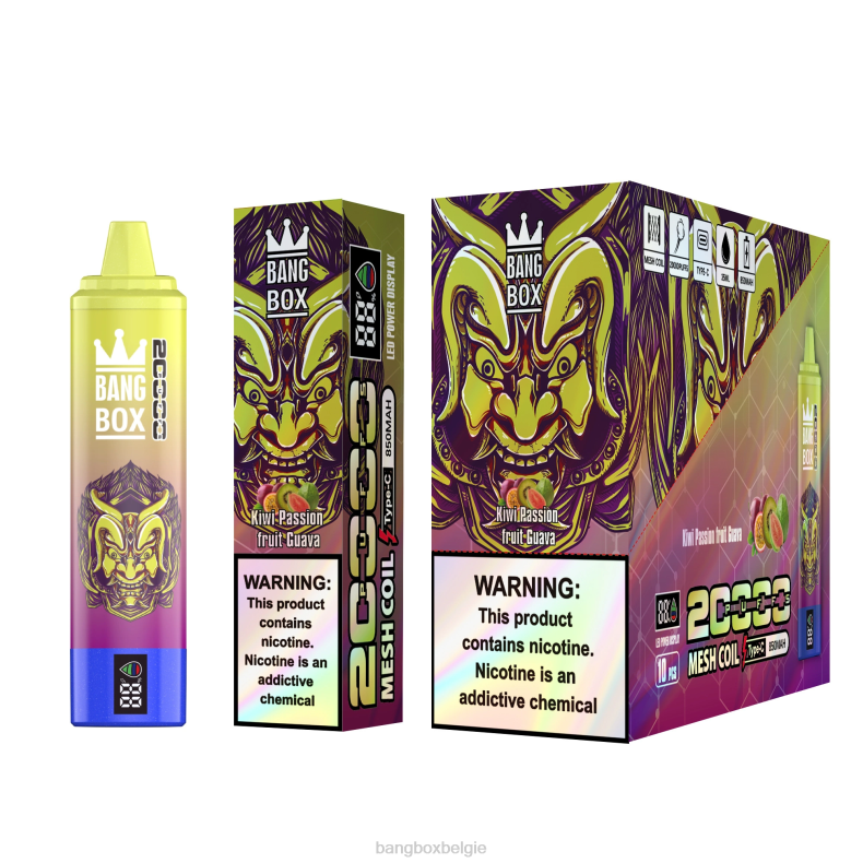Bang Beach Vape Review - Bang Box 20.000 trekjes slim scherm kiwi-passievrucht-guave 66PL50