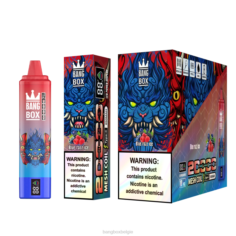Bang Beach Vapes - Bang Box 20.000 trekjes slim scherm blauw razz-ijs 66PL59