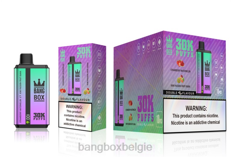 Bang Beach Vape Review - Bang Box 30.000 soesjes dubbele smaken aardbei-watermeloen & kiwi-passievrucht-guave 66PL70