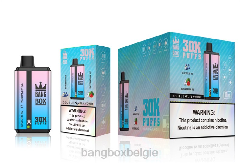 Bang Beach Vapes - Bang Box 30.000 soesjes dubbele smaken bosbessenijs en watermeloenijs 66PL69