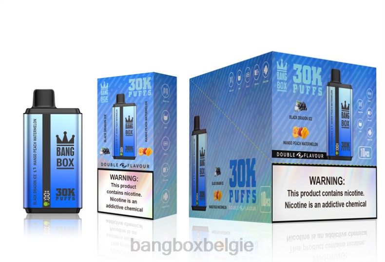 Bang Box België - Bang Box 30.000 soesjes dubbele smaken zwart drakenijs en mango-perzik-watermeloen 66PL71