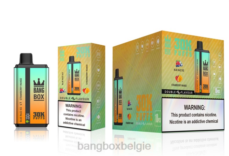 Bang Box Vape - Bang Box 30.000 soesjes dubbele smaken blauw razz-ijs en aardbei-mango 66PL73