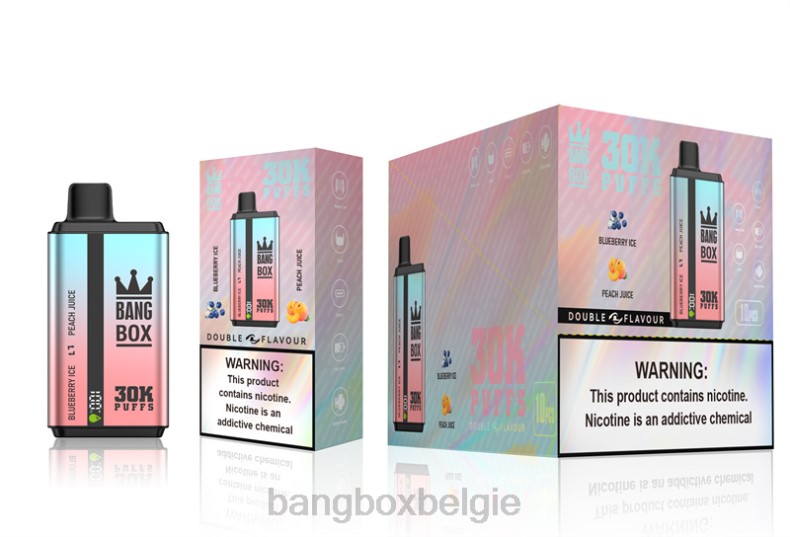 Bang Box Vape - Bang Box 30.000 soesjes dubbele smaken bosbessenijs en perziksap 66PL63