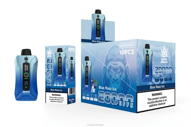 Bang Box België - Bang Beach 20.000 trekjes slimme schermvape blauw razz-ijs 66PL11