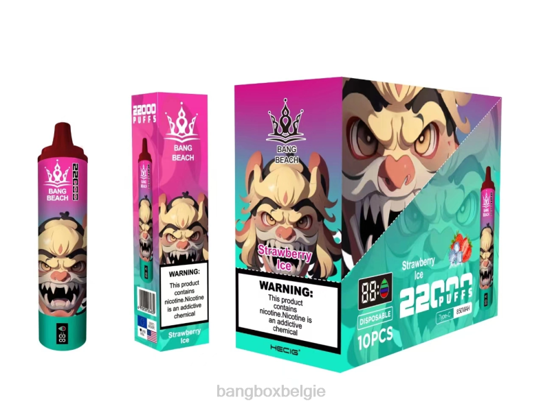 Bang Beach Vape Review - Bang Beach 22000 trekjes slim scherm aardbeien ijs 66PL20