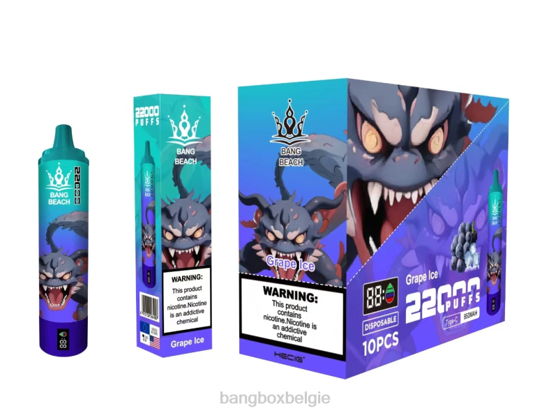 Bang Beach Vapes - Bang Beach 22000 trekjes slim scherm druiven ijs 66PL19