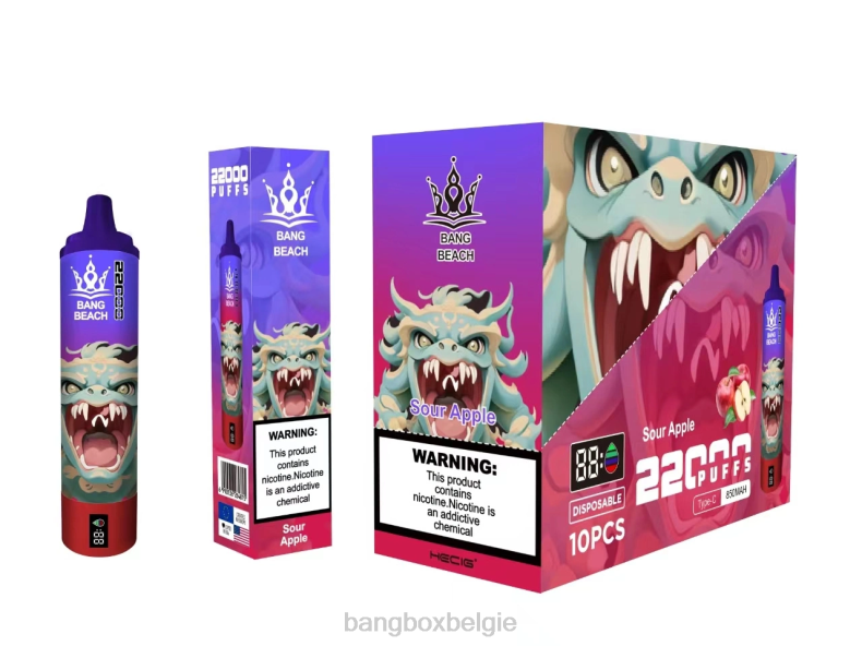 Bang Box Vape - Bang Beach 22000 trekjes slim scherm zure appel 66PL13